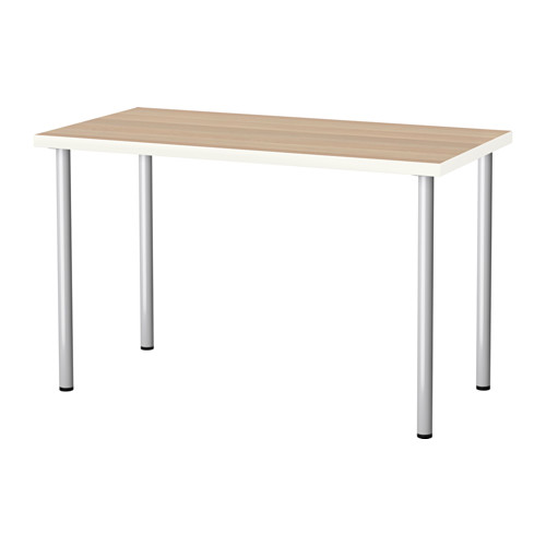 선호도 좋은 IKEA LINNMON/ADILS 테이블 컴퓨터책상 120 x 60, 테이블:화이트스테인참나무무늬 다리:실버 좋아요