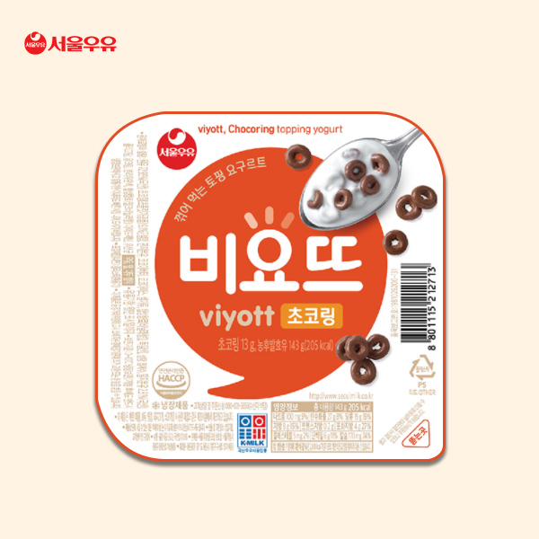 선택고민 해결 비요뜨 초코링 143g x 1개/냉장배송/꺾어먹는토핑요구르트/요거트, 1개 좋아요