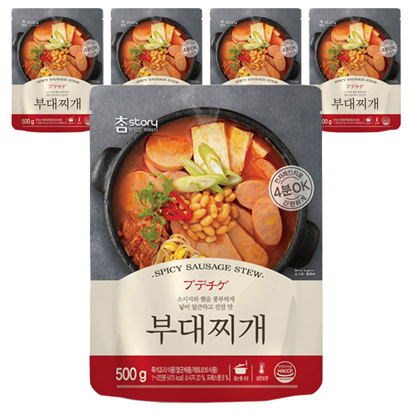 선택고민 해결 참스토리 바른 부대찌개, 500g, 5개 ···