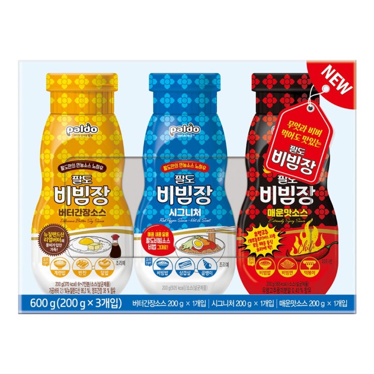 리뷰가 좋은 팔도 만능 비빔장 3입 기획팩 200g /비빔장 3종 ··· 리뷰가 좋은 팔도 만능 비빔장 3입 기획팩 200g /비빔장 3종 ···