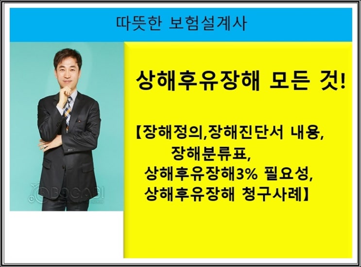  상해후유장해 모든 것! [장해정의,장해진단서 내용,장해분류표,상해후유장해3% 필요성,상해후유장해청구사례]