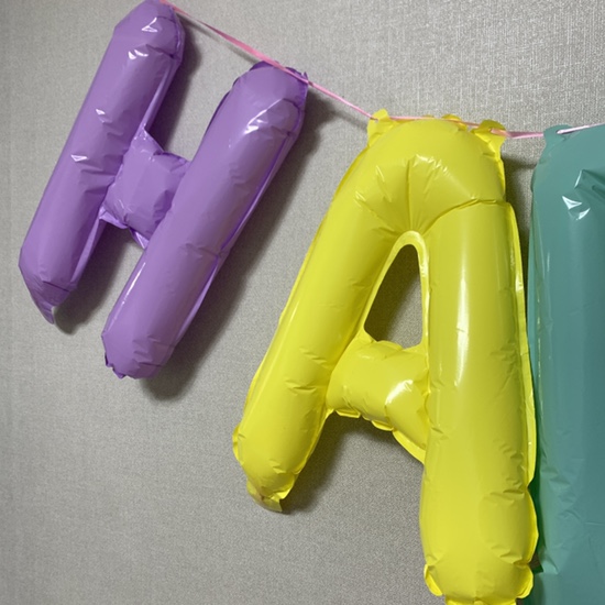  생일축하 파티 레터링 풍선 바람빼기