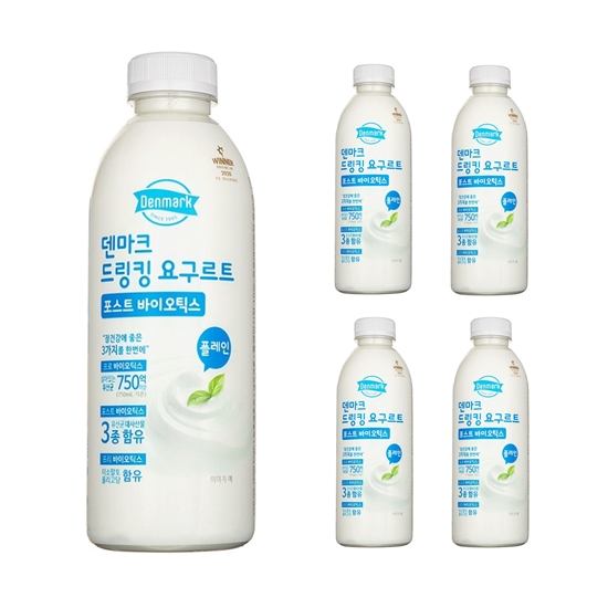 인지도 있는 동원 덴마크 드링킹요구르트 포스트바이오틱스 딸기 750ml, 5개 추천합니다