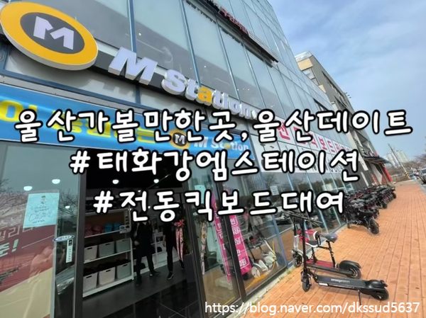  울산가볼만한곳 , 태화강국가정원 전동킥보드 대여 '엠스테이션 울산태화점'