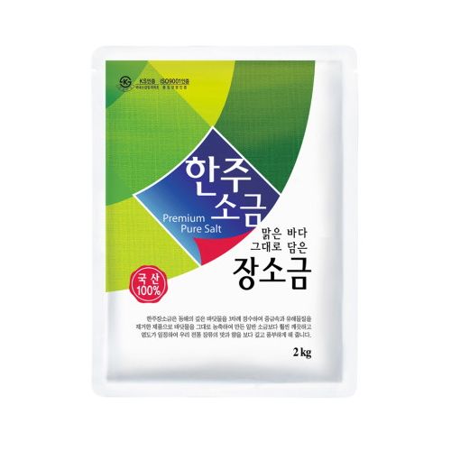 인기있는 한주소금 한주 장소금 2kg x 1개 장담그는 소금 된장 고추장 간장 정제염 좋아요