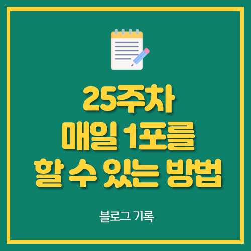  25주차 매일 1포를 할 수 있는 방법