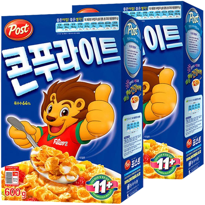 리뷰가 좋은 포스트 콘푸라이트 시리얼, 600g, 2개 ···