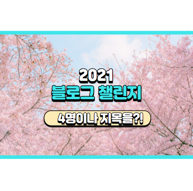  2021 블로그 챌린지 (From. 꽃고라니님, 윤이님, 슈퍼문님, 착한회원님 )