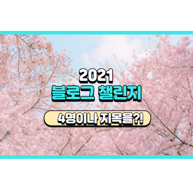 2021 블로그 챌린지 (From. 꽃고라니님, 윤이님, 슈퍼문님, 착한회원님 )