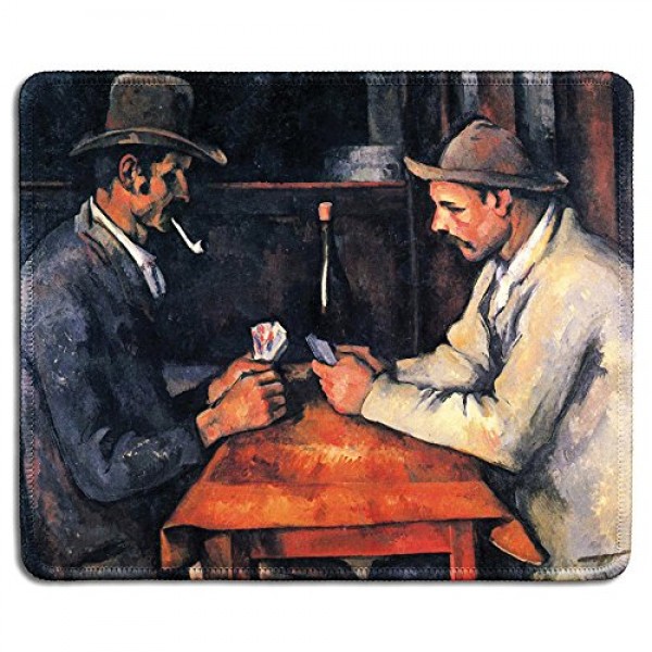 가성비 좋은 dealzEpic-아트 마우스 패드-Paul Cezanne의 1892 년 카드 플레이어의 유명한 미술 그림이있는 천연 고무 마우스 패드-스티 추천합니다