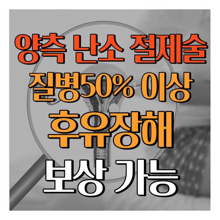 난소 절제술(양측)을 받았다면??? 추가 보상받으세요^^