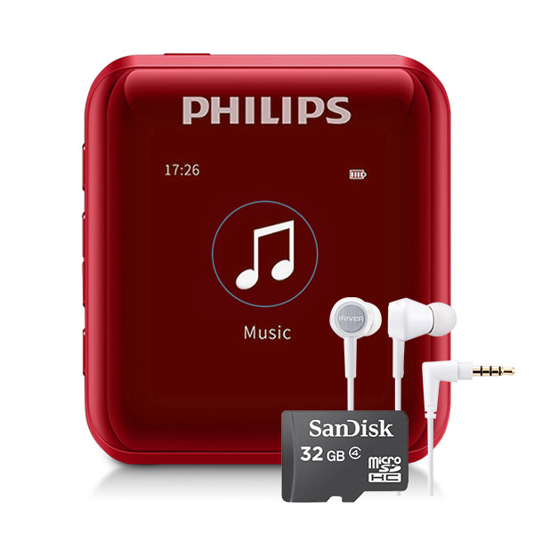 요즘 인기있는 필립스 MP3 플레이어 + 샌디스크 마이크로SD 32GB + 아이리버 이어폰, SA2816(MP3), ICP-AT1000(이어폰), 레드(MP3) 추천해요