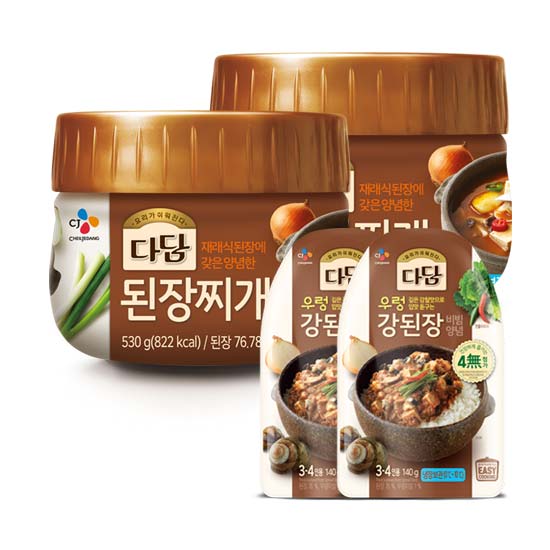 가성비 좋은 CJ 다담 된장찌개 530g x 2개 + 우렁강된장비빔양념 140g, 1개 추천해요