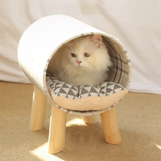 의외로 인기있는 요기쏘 고양이 프리미엄 원목 터널 침대, 랜덤 발송, 1개 ···