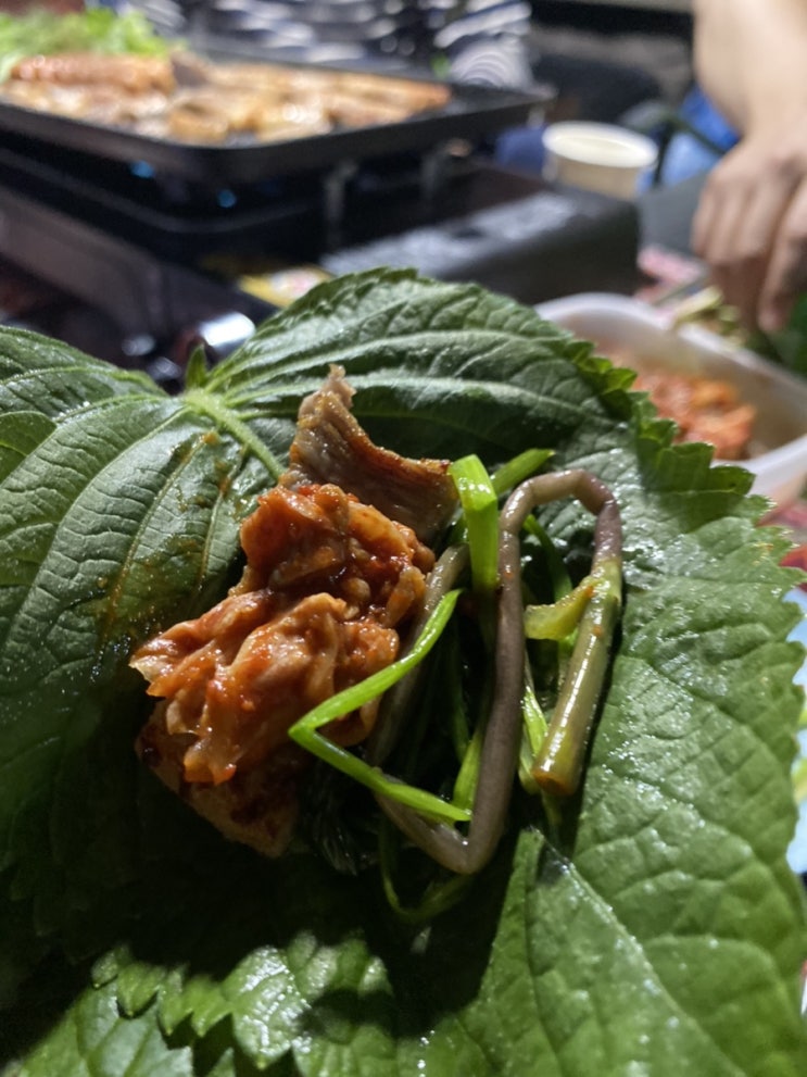  캠린이의 캠핑 요리:) 미나리 삼겹살