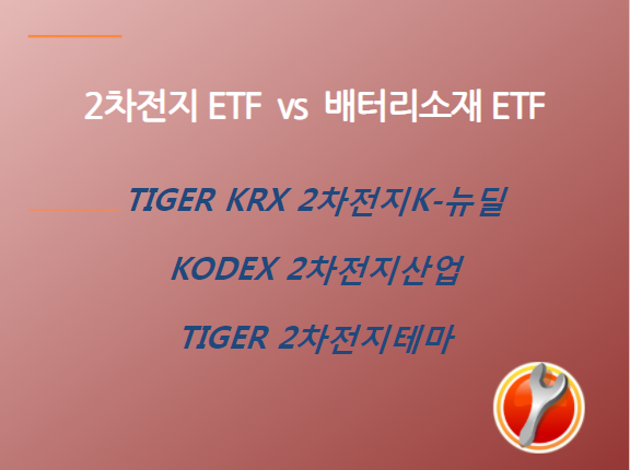 [2차전지업체 ETF vs 배터리소재업체 ETF 비교] TIGER KRX2차전지K-뉴딜, KODEX 2차전지산업, TIGER 2차전지테마