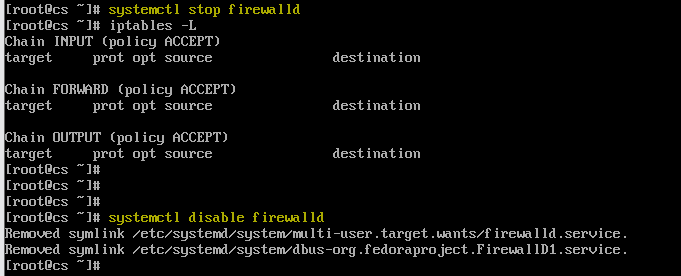 CentOS 7  iptables, Firewalld 내리기