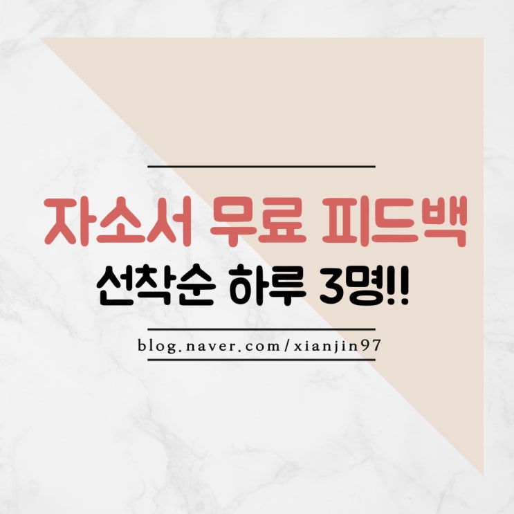  [매일 선착순 3명] 자소서 첨삭 무료 피드백 / 현직자 코멘트