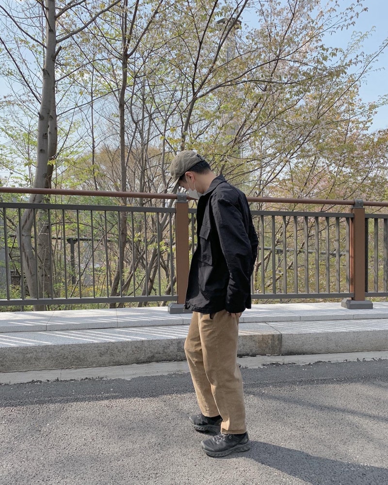 남자 데일리룩 간절기 봄 자켓 ilcorso 일꼬르소 세미오버핏 화섬 자켓 스트릿패션 애아빠 코....