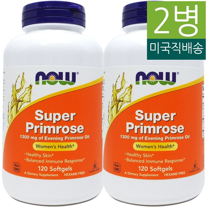 갓성비 좋은 Now Foods 나우푸드 슈퍼 프림로즈 달맞이꽃 종자유(감마리놀렌산) 1300mg 120 소프트젤 2병 ···