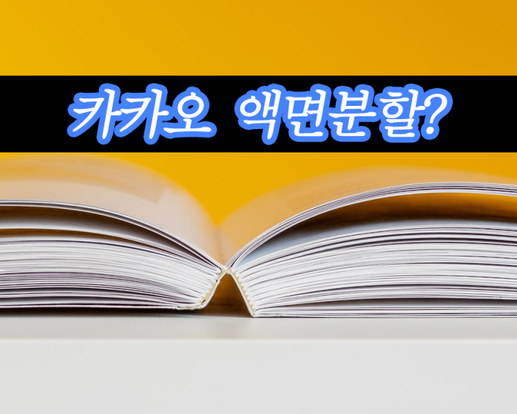  카카오 거래 일시정지로 본 액면분할 의미