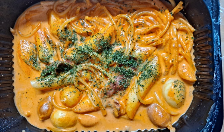  광양 중마동 태리로제떡볶이 로제 떡볶이 튀김세트