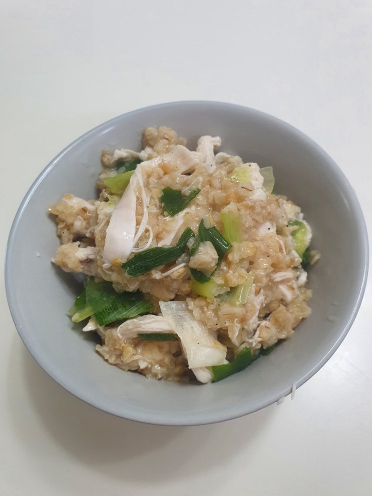  오트밀 닭죽 만들기 (초간단, 한식파도 OK!)
