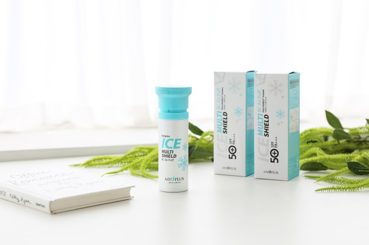 선크림 미세먼지 차단 선 쿠션 쿨링 썬크림 미백주름개선 자외선 차단 마이디플러스 아이스멀티 쉴드 SPF50+