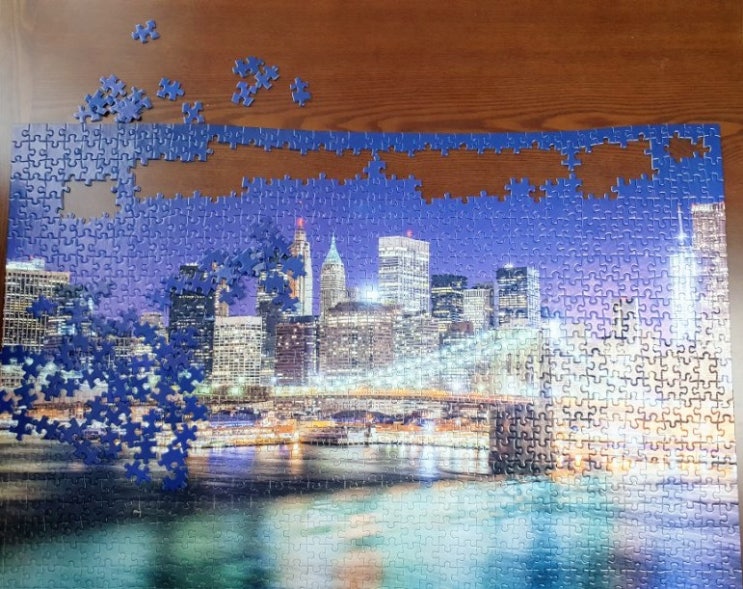 [집콕놀이] 1000피스 퍼즐 맞추기 /뉴욕 나이트 시티