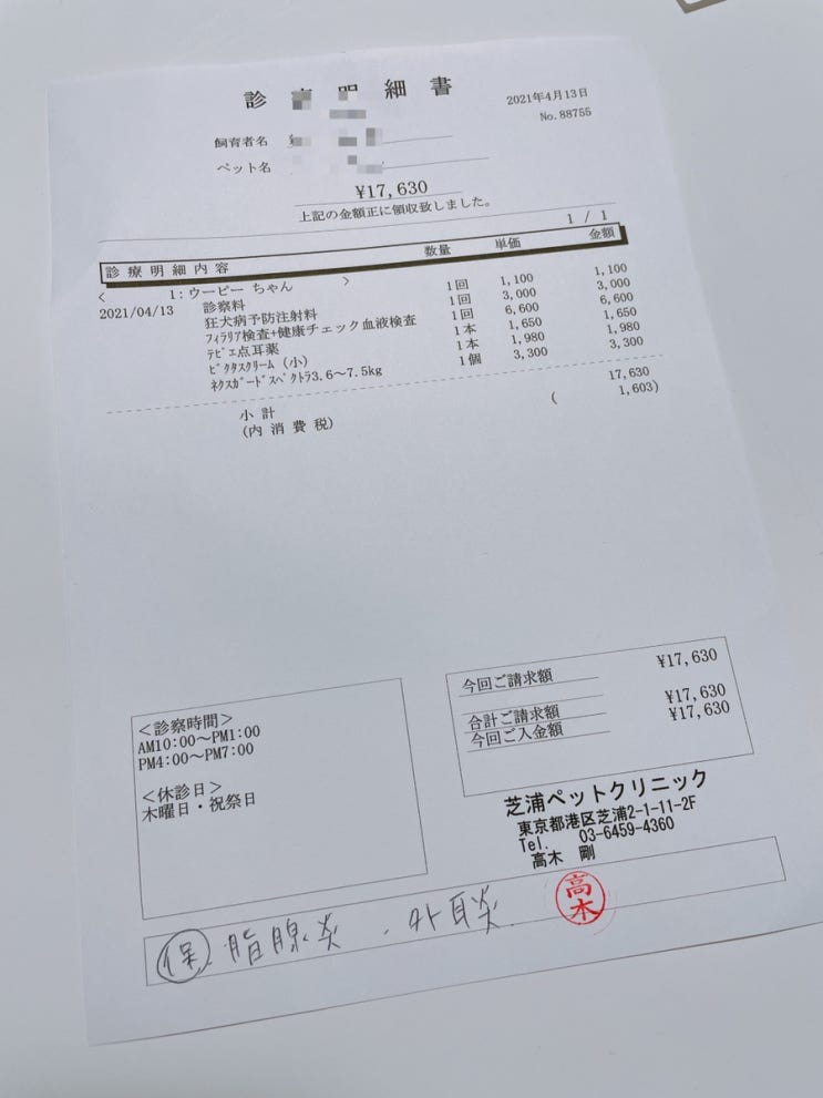  강아지 광견병주사접종/심장사상충 검사 및 예방/강아지 혈액검사/벼룩•진드기 예방/반려견