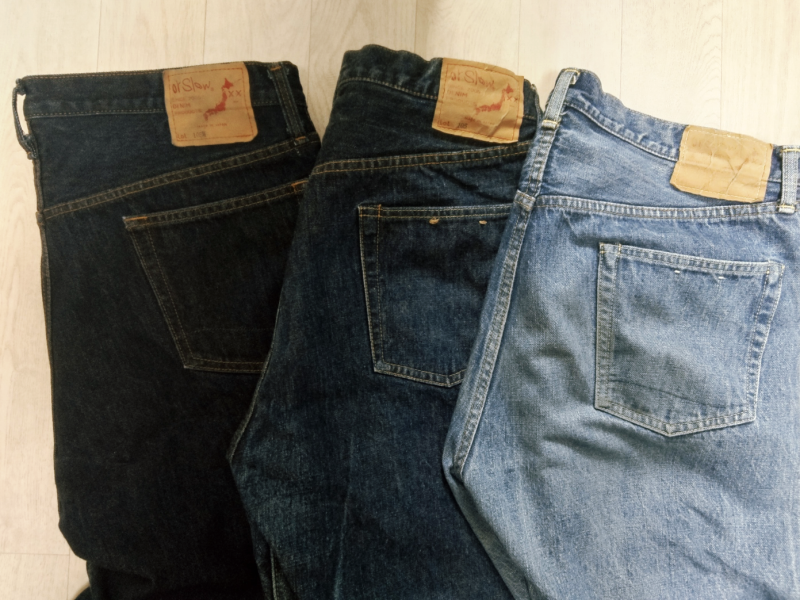 orSlow 오어슬로우 105 스탠다드 데님: 원 워시 (one wash), 2 year wash, 105W (논셀비지) 후기 및 착용....