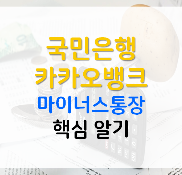  카카오뱅크 국민은행 마이너스통장 장단점 알기