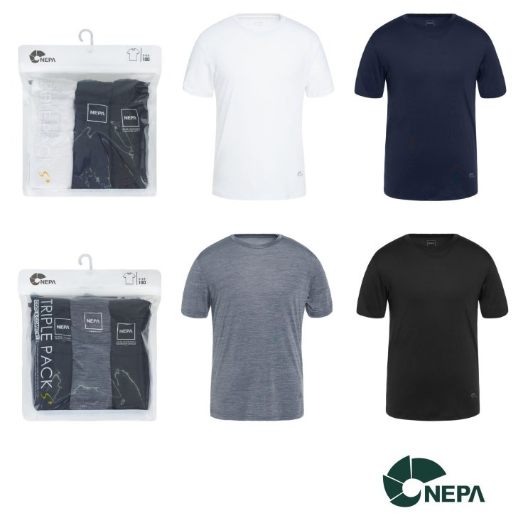 가성비갑 NEPA 기능성반팔티셔츠(3장)패키지(남여공용)공용 트리플 S+ 팩 라운드 티셔츠<7GE5301> ··· 가성비갑 NEPA 기능성반팔티셔츠(3장)패키지(남여공용)공용 트리플 S+ 팩 라운드 티셔츠<7GE5301> ···