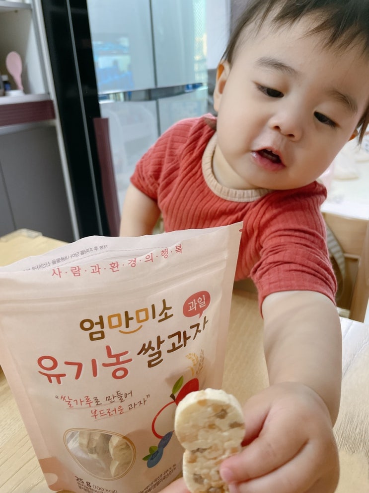 17개월아이간식추천 유기농쌀과자 통유자과즙 생애첫맛보기