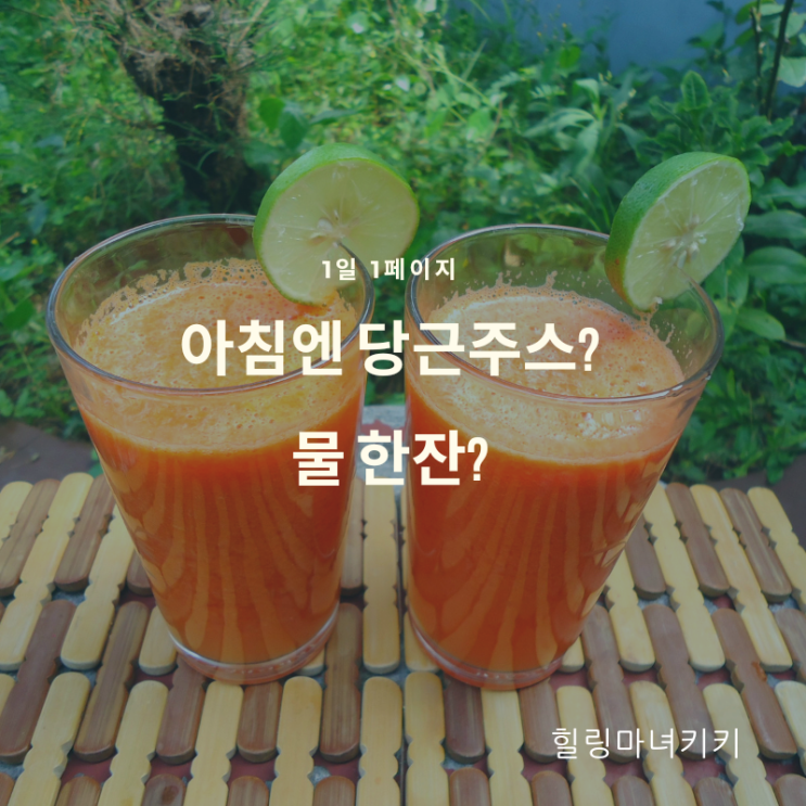  1일 1페이지 ㅡ 24일 아침에 일어나면 물을 마신다 (유기농 당근주스)