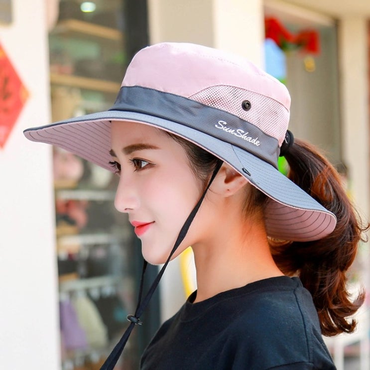 최근 많이 팔린 등산모자 야외 태양 모자 커플 어부 모자 여성 접이식 태양 모자 여름 태양 모자 여행, 조절 가능 55-58cm, 가죽 핑크 좋아요