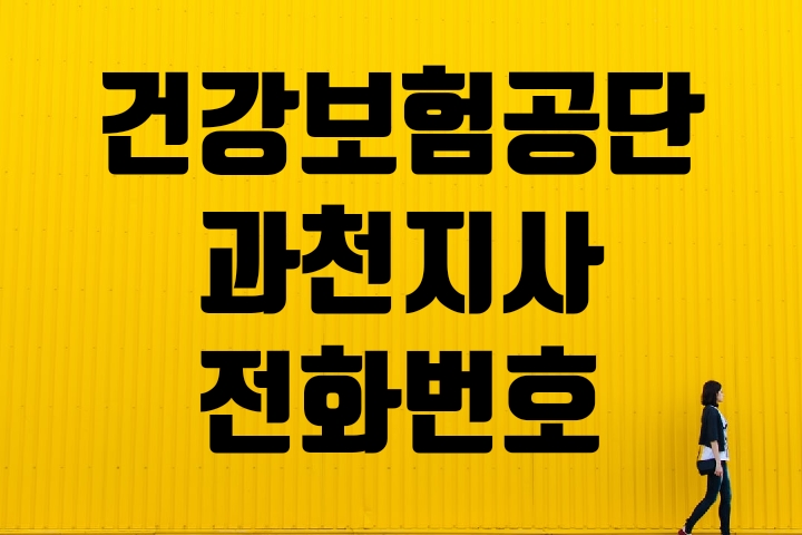  과천 건강보험공단 지사 전화번호찾기