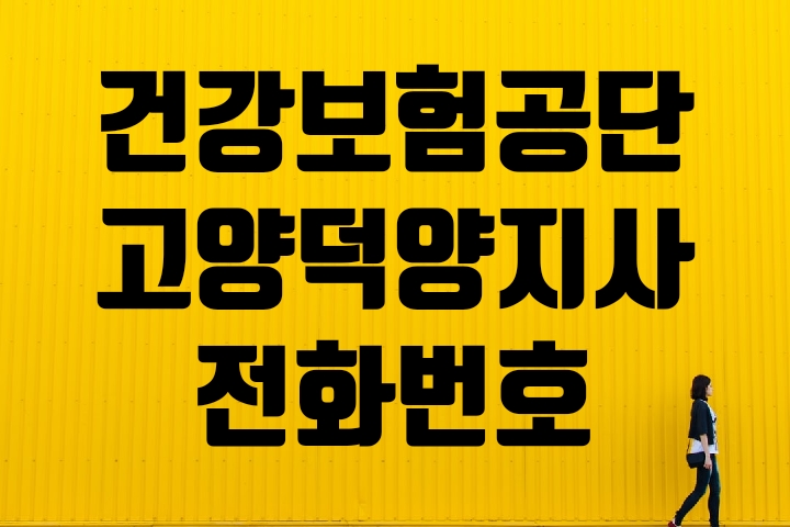  고양덕양 건강보험지사 전화번호찾기