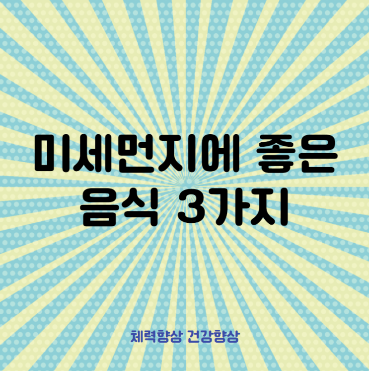  봄철 황사 미세먼지에 좋은 음식 알아보기