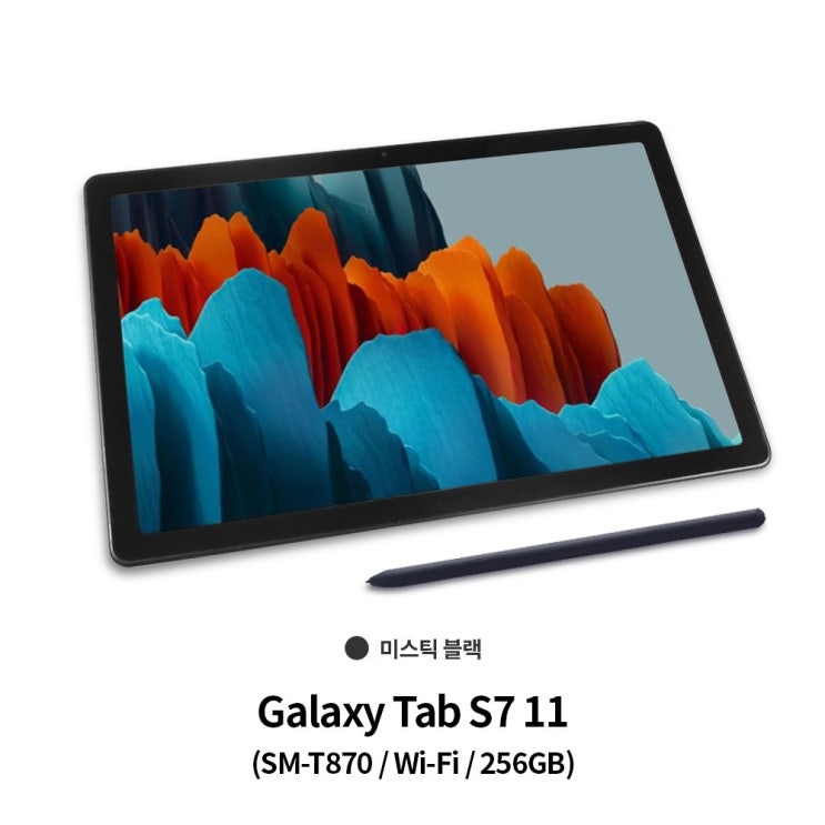 당신만 모르는 갤럭시탭 S7 11 Wi-Fi 256GB (SM-T870) (pi), 갤럭시탭 S7 11 Wi-Fi 256GB-미스틱 블랙 ···