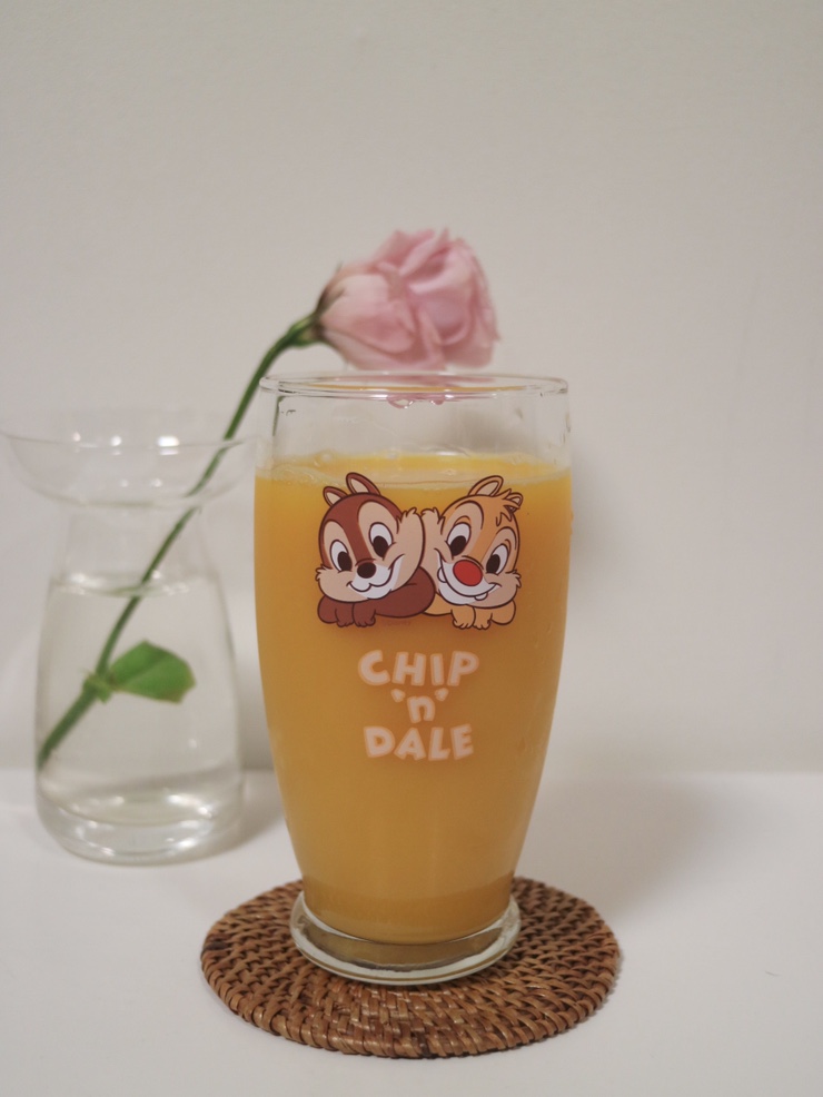  다이소 유리컵(빈티지,레트로,칩앤데일,내열유리)천원의 행복