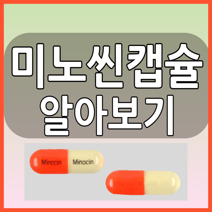 미노씬캡슐50mg 여드름 치료를 위해 자주 사용하는 항생제 부작용 효능 복용방법 알아봅시다