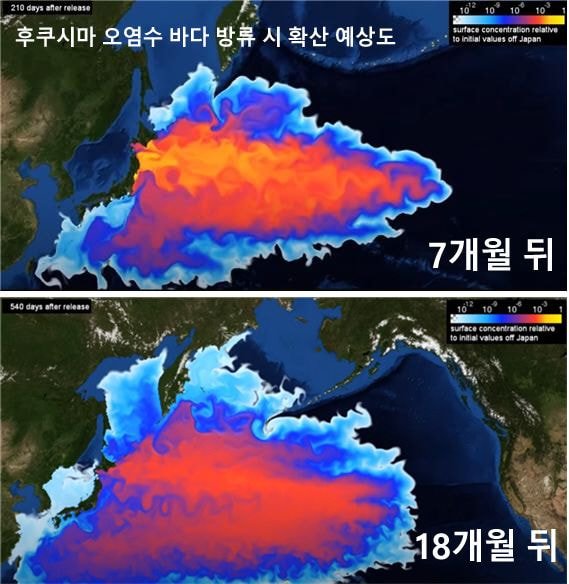 독일 헬름홀츠에서 만든 후쿠시마 방류수 예측 독일 헬름홀츠에서 만든 후쿠시마 방류수 예측