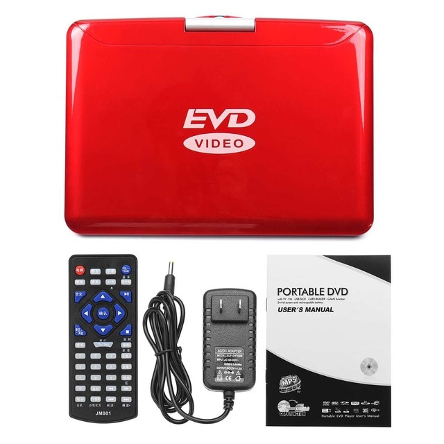 인기 많은 DVD플레이어 14 inch Portable DVD Player Rotatable Screen Multi Media DVD for Game TV Function, Red