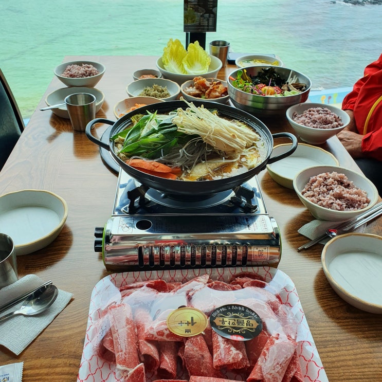 함덕해수욕장 맛집 대풍미락정육식당 한우불고기 전골 한우육회비빔밥