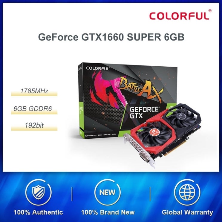 후기가 좋은 화려한 GeForce GTX 1660 SUPER 6G 1785MHz 14Gbps GDDR6 게임용 그래픽 카드 듀얼 팬 게임용 비디오 카드 포함 그래픽 카드, 중국 추
