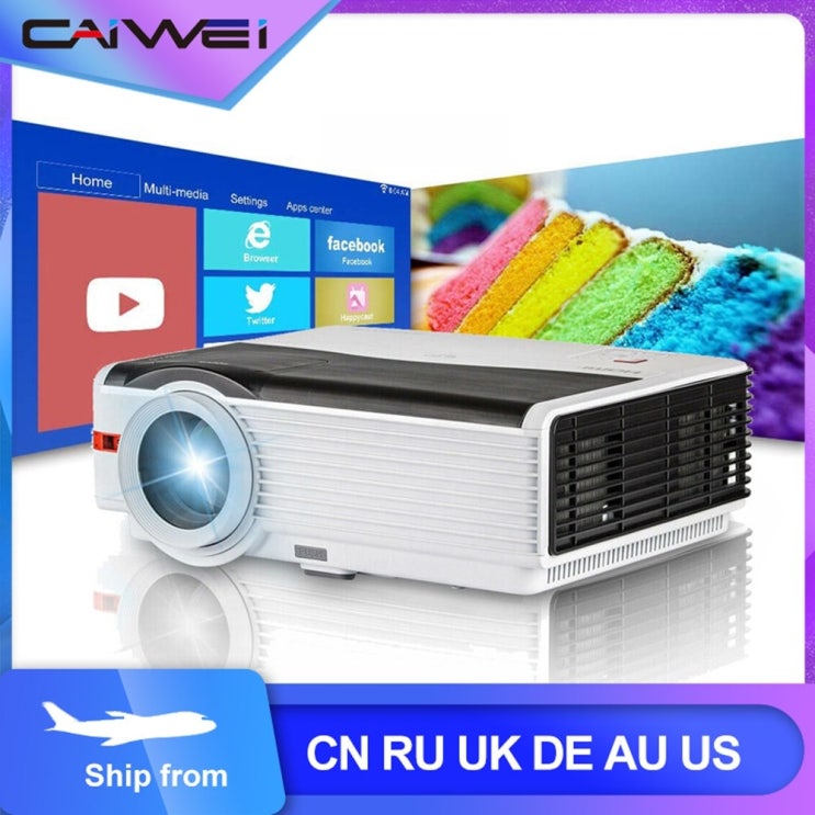 최근 인기있는 Caiwei A9/A9AB 스마트 안 드 로이드 WiFi LCD LED 1080p 프로젝터 홈 시네마 8000 루멘 풀 HD, Caiwei A9(기본) 추천합니다