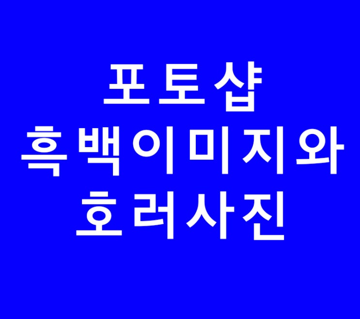 포토샵 흑백 이미지와 호러사진 만들기 포토샵 흑백 이미지와 호러사진 만들기