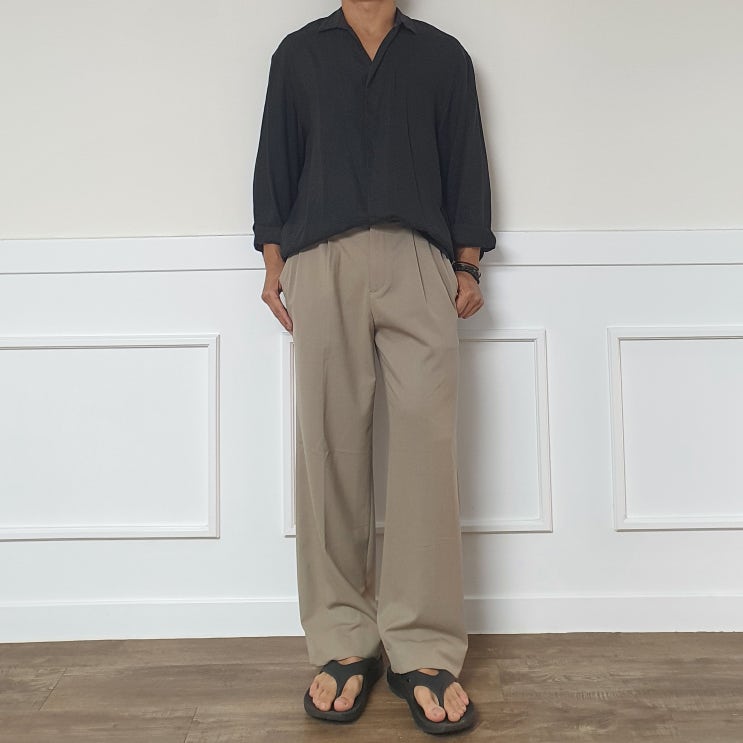  [TNGT] BEIGE WIDE FIT 2PLEATS TROUSERS 리뷰, 내돈내산 와이드 슬랙스 코디