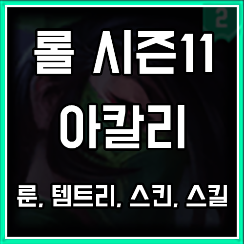 롤 시즌11 아칼리 룬, 템트리, 스킨 공략